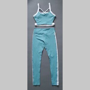 Workout Empire Matching Turquoise and White Set